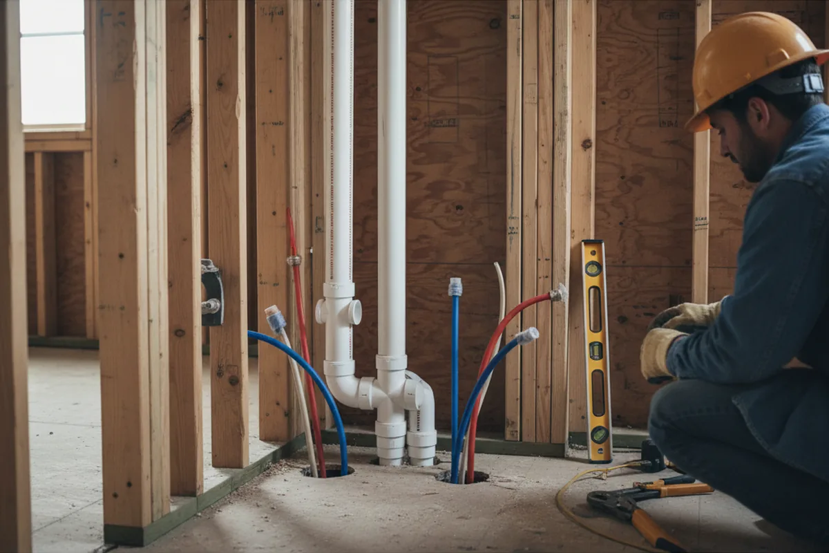 Drain and supply rough-in during Drain Cleaning in Dryden