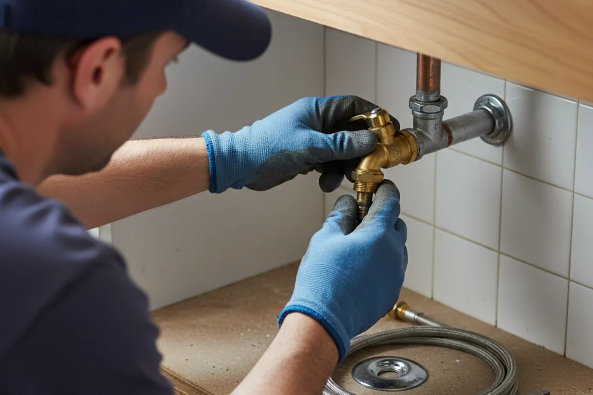 Shutoff valve and fitting work during Burst Pipe Repair in Dryden